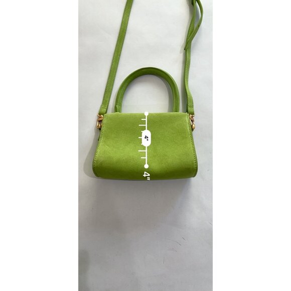 BY FAR Mini Suede Mini Handbag in Green - Picture 6 of 8
